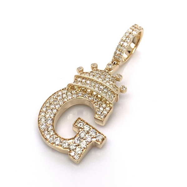 1.30 CT Moissanite Iced Out Letter "G" King Pendant