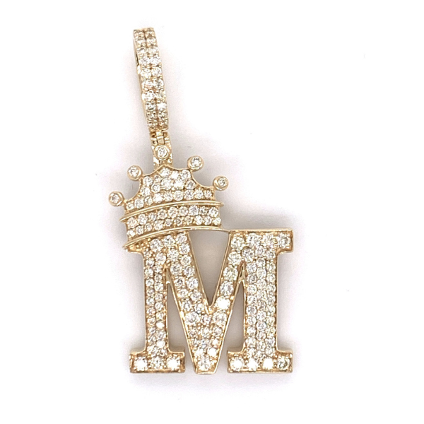 1.30 CT Moissanite Iced Out Letter "M" King Pendant