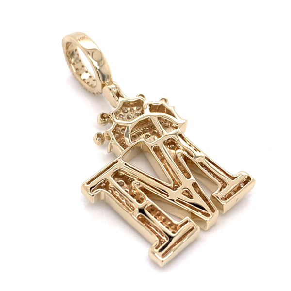 1.30 CT Moissanite Iced Out Letter "M" King Pendant