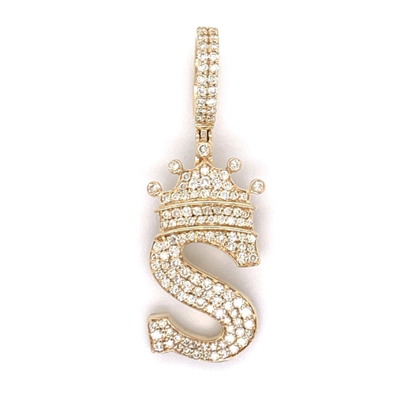 1.30 CT Moissanite Iced Out Letter "S" King Pendant