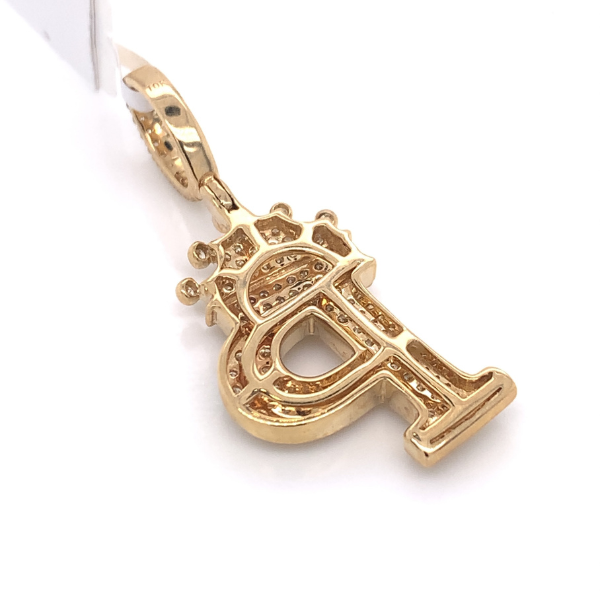 1.30 CT Moissanite Iced Out Letter "P" King Crown Pendant