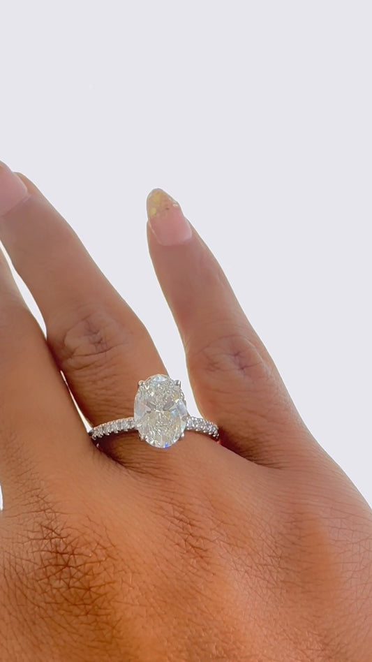 Liviana Oval Hidden Halo Moissanite Engagement Ring