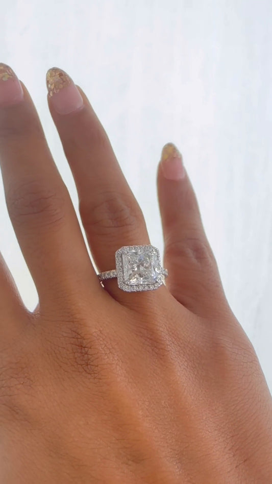 Lucia Radiant Halo Moissanite Engagement Ring