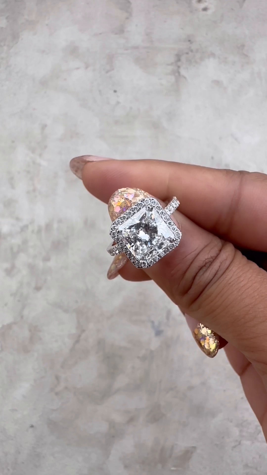 Lucia Radiant Halo Moissanite Engagement Ring