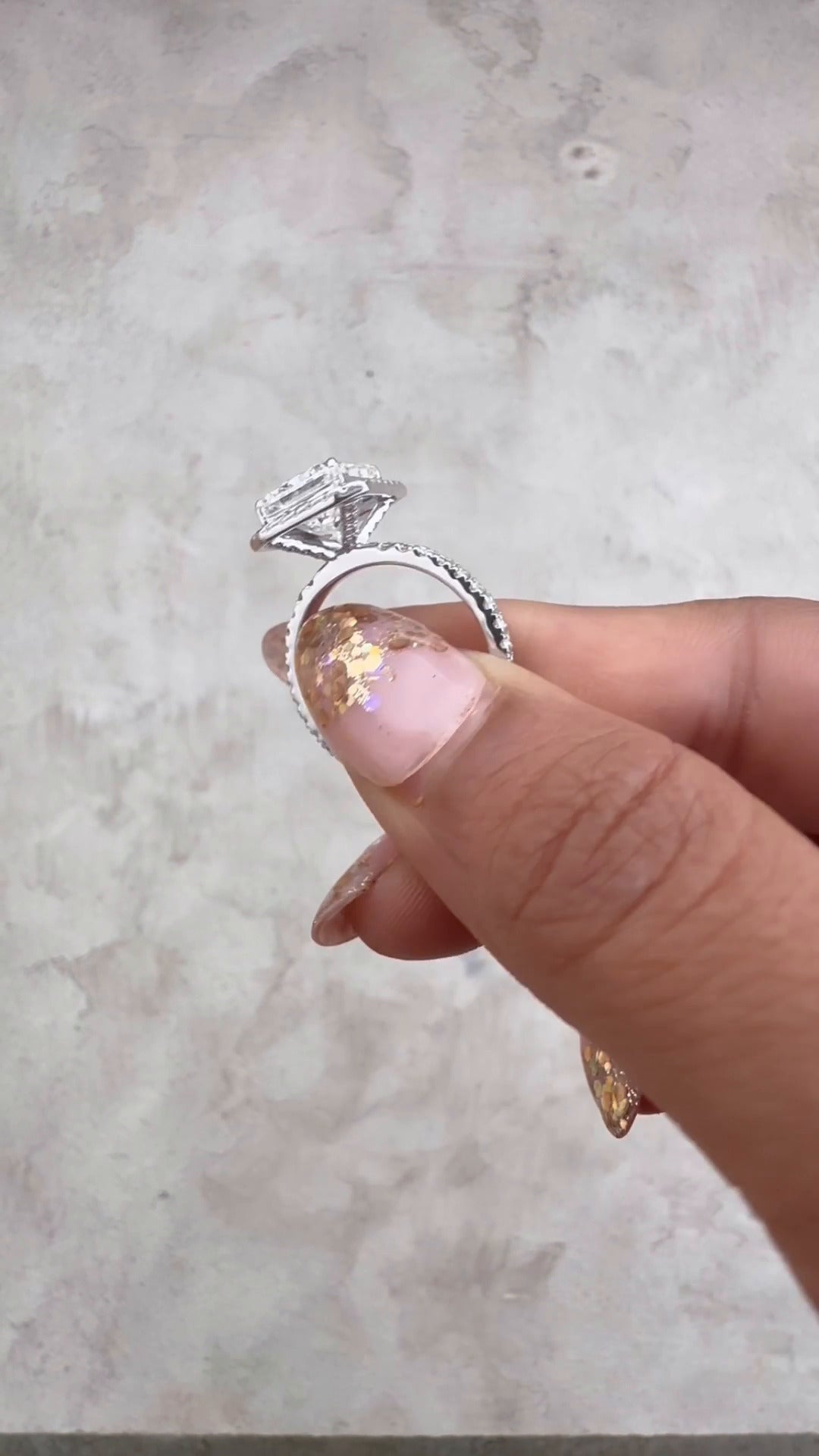 Lucia Radiant Halo Moissanite Engagement Ring