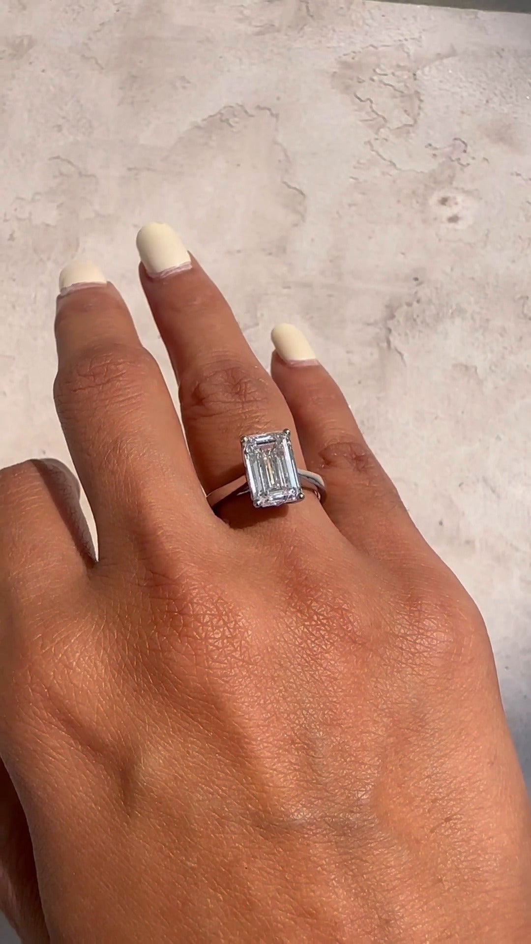 Lyla Emerald Solitaire Moissanite Engagement Ring