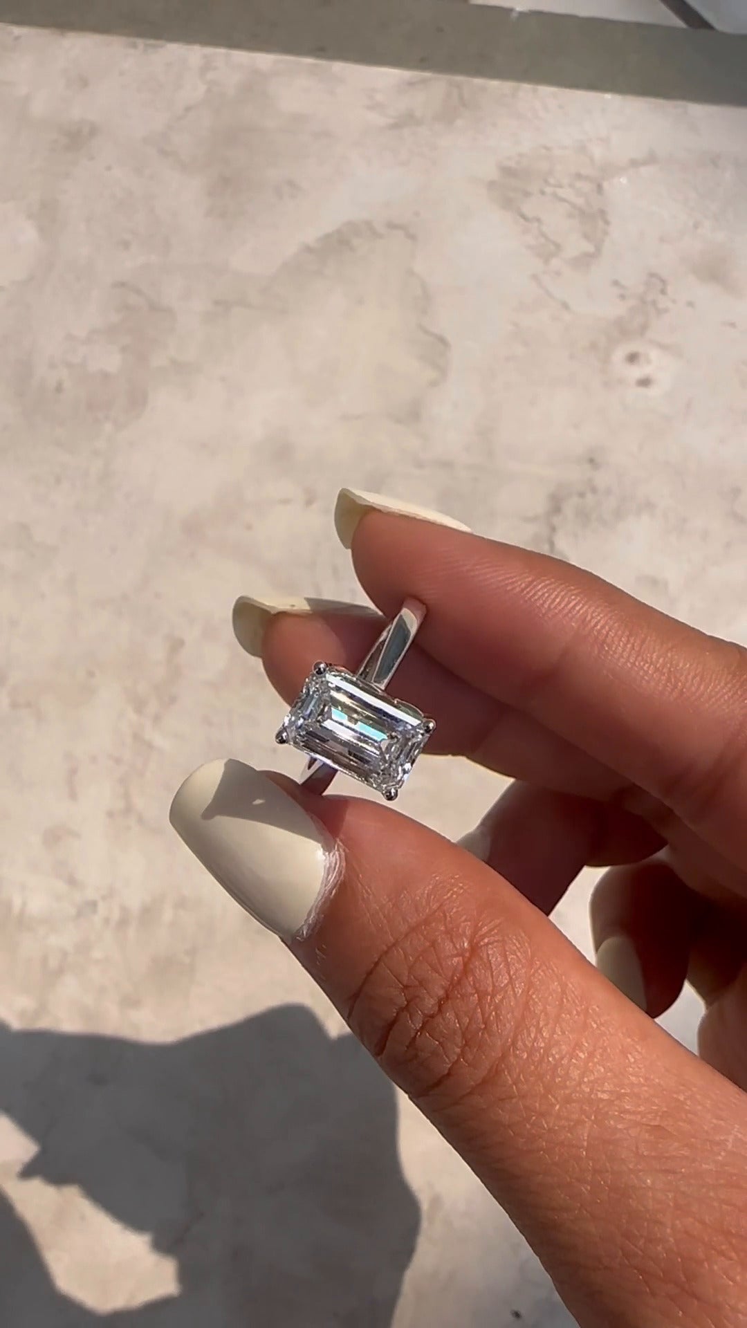 Lyla Emerald Solitaire Moissanite Engagement Ring