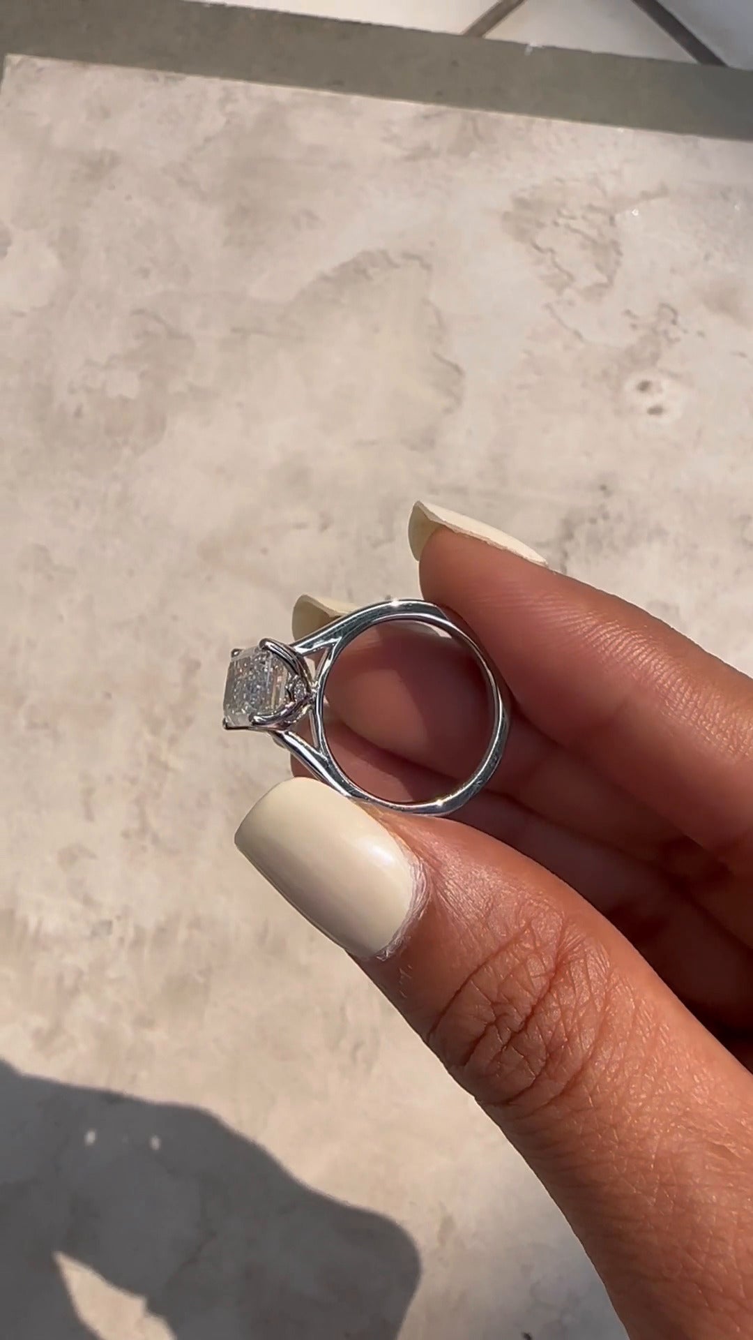 Lyla Emerald Solitaire Moissanite Engagement Ring