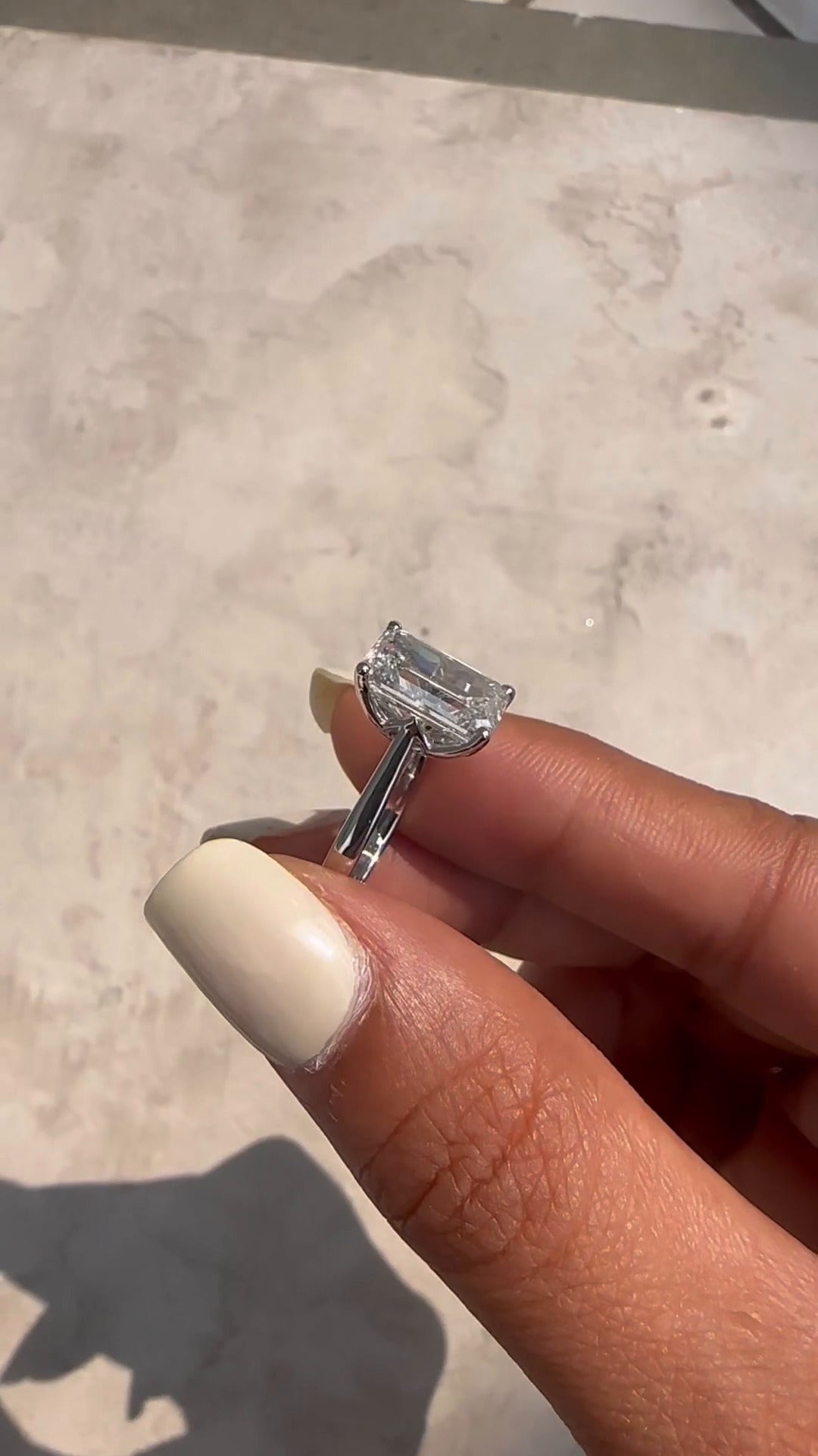 Lyla Emerald Solitaire Moissanite Engagement Ring