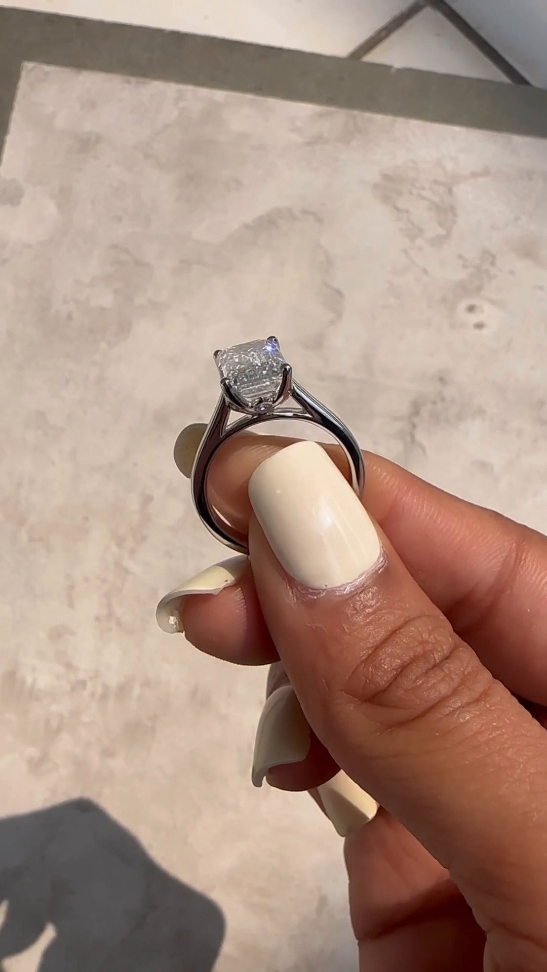 Lyla Emerald Solitaire Moissanite Engagement Ring