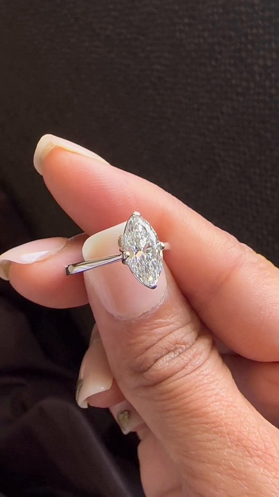 Lyla Marquise Solitaire Moissanite Engagement Ring