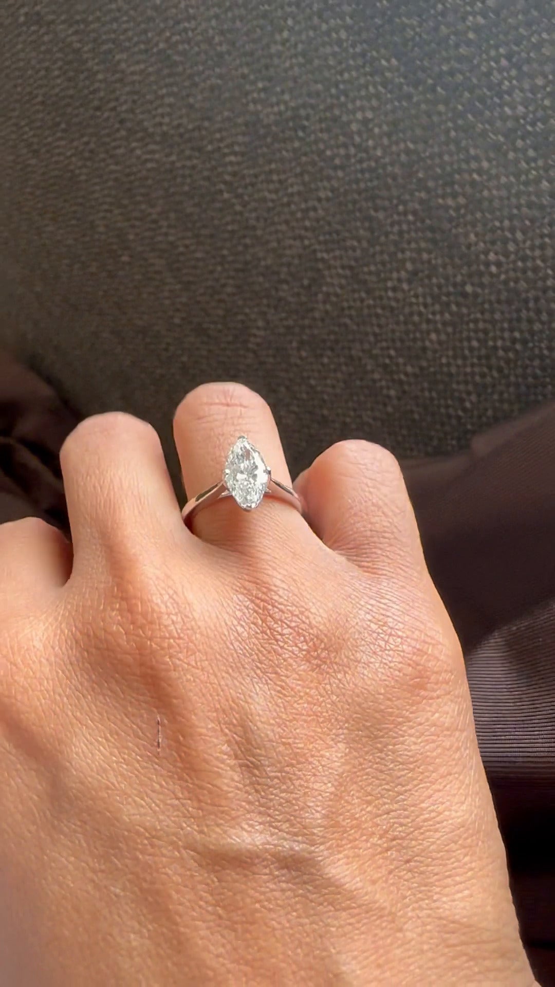 Lyla Marquise Solitaire Moissanite Engagement Ring