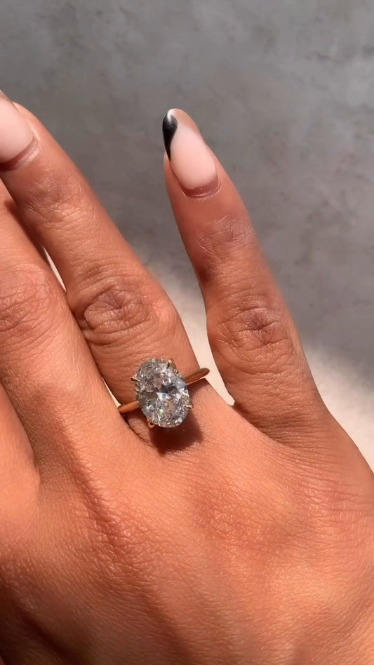 Lyla Oval Solitaire Moissanite Engagement Ring