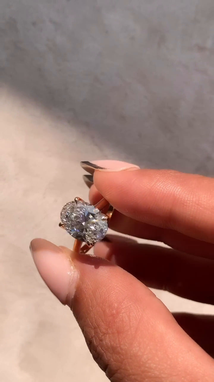 Lyla Oval Solitaire Moissanite Engagement Ring