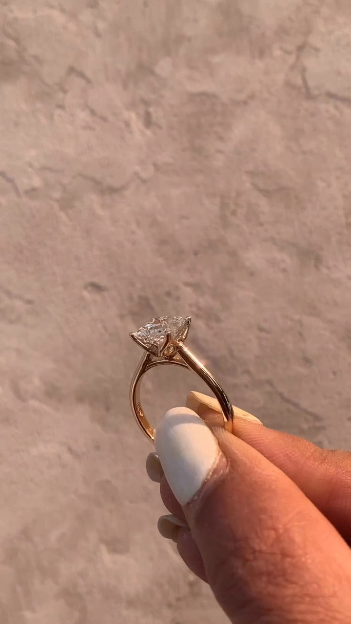 Lyla Princess Solitaire Moissanite Engagement Ring