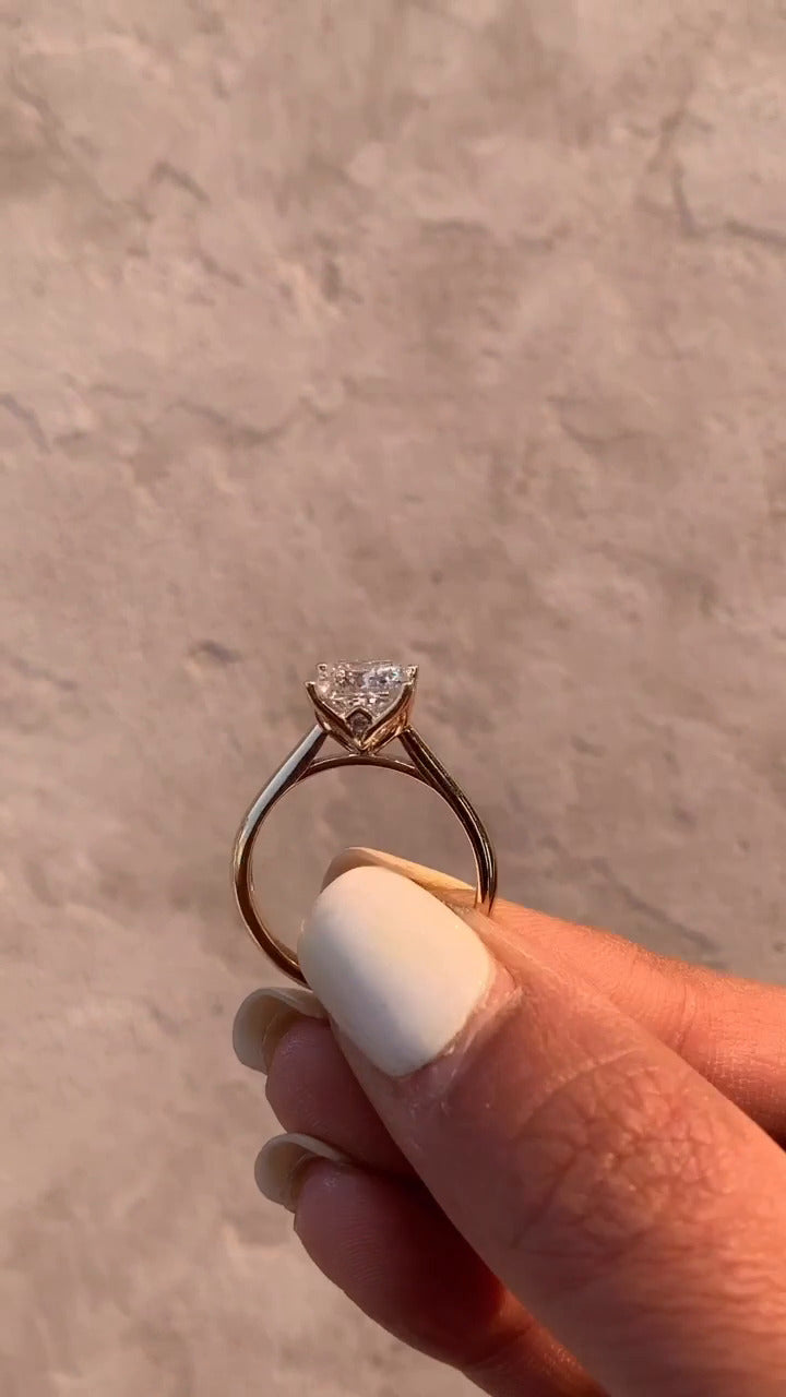 Lyla Princess Solitaire Moissanite Engagement Ring