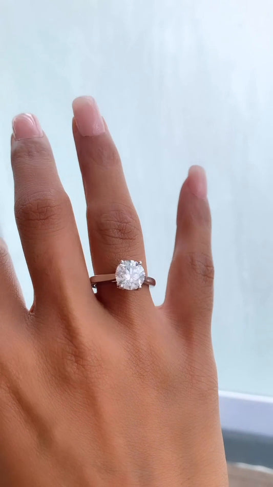 Lyla Round Solitaire Moissanite Engagement Ring