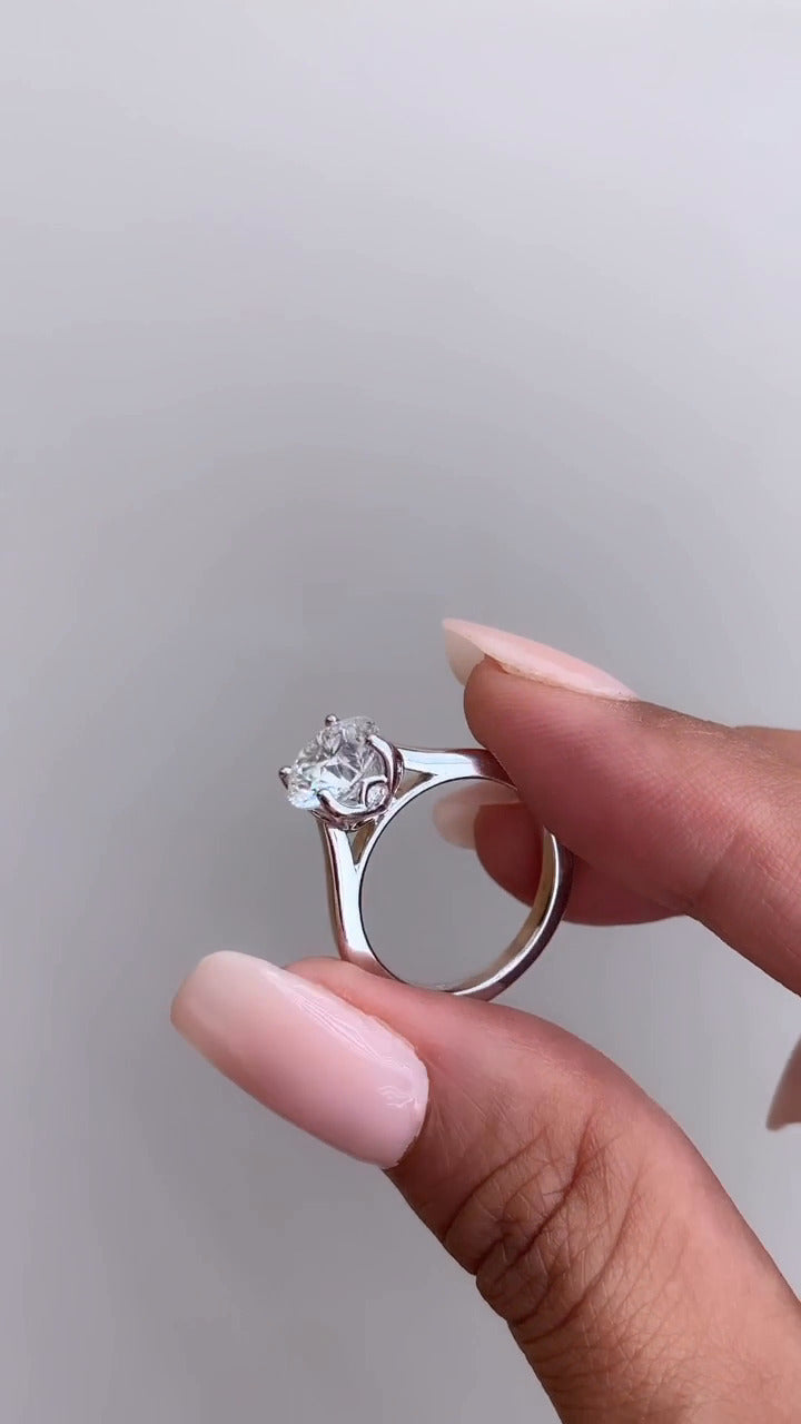 Lyla Round Solitaire Moissanite Engagement Ring