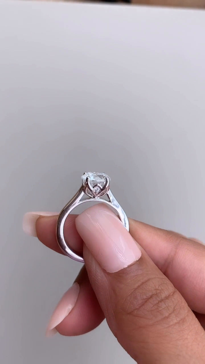 Lyla Round Solitaire Moissanite Engagement Ring