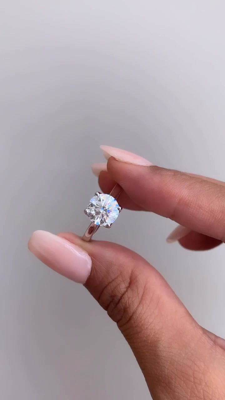 Lyla Round Solitaire Moissanite Engagement Ring