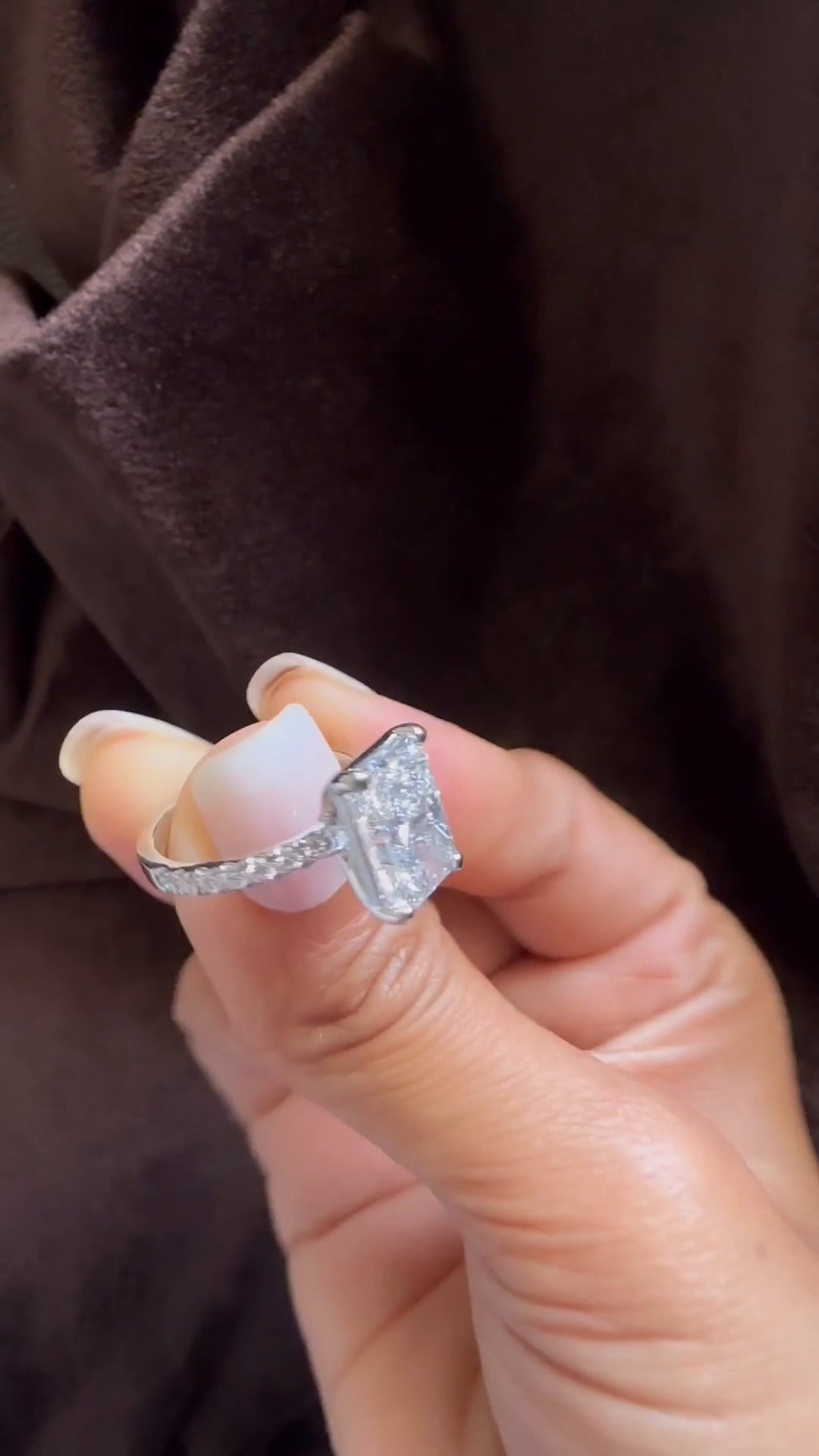 Maeve Radiant Diamond Band Moissanite Engagement Ring