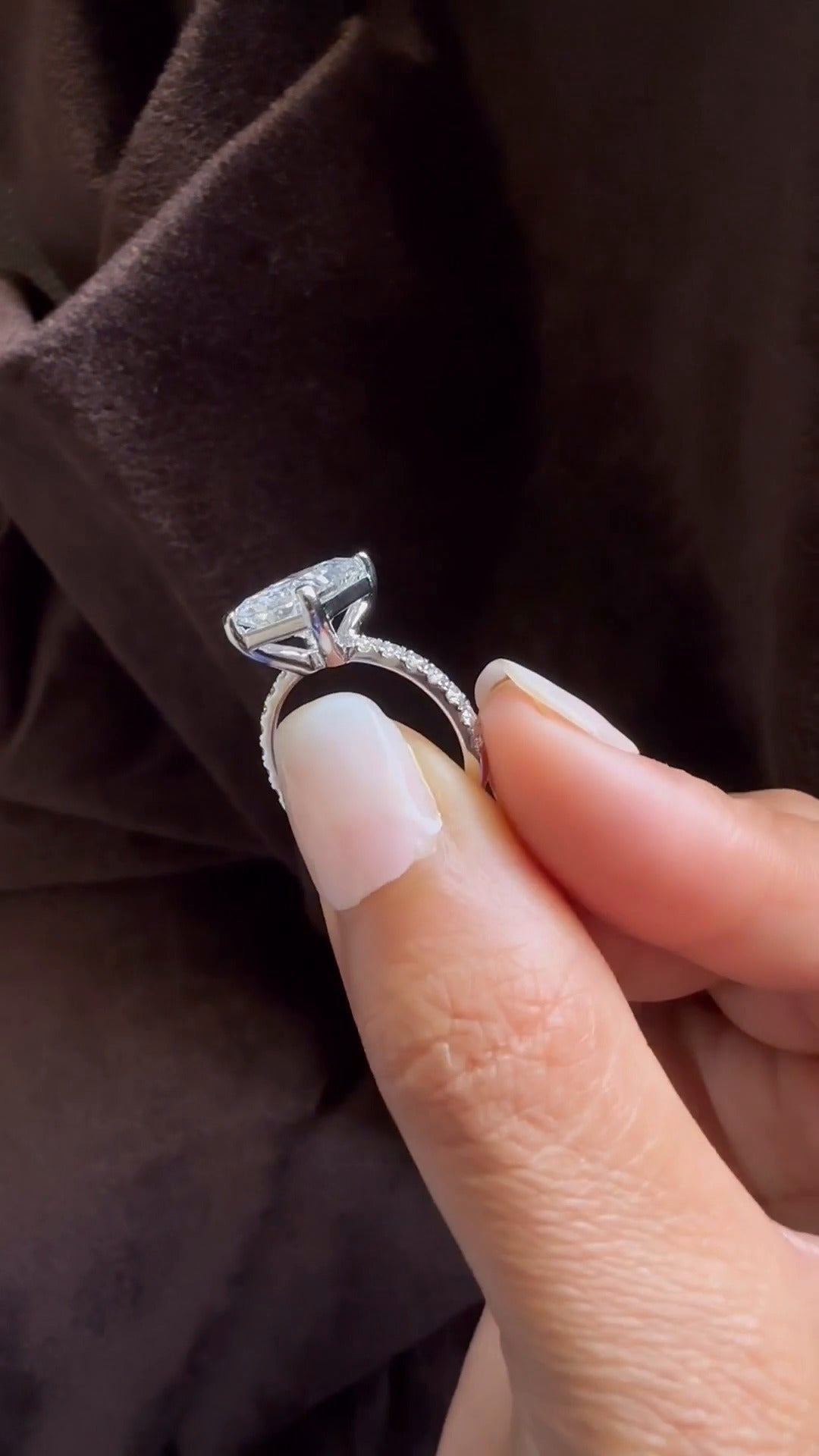 Maeve Radiant Diamond Band Moissanite Engagement Ring