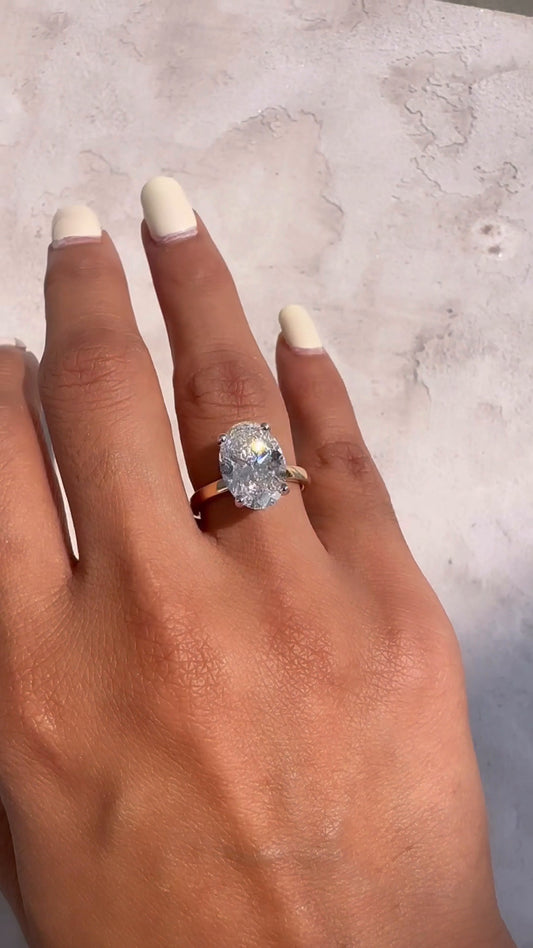 Magalie Oval Solitaire Moissanite Engagement Ring