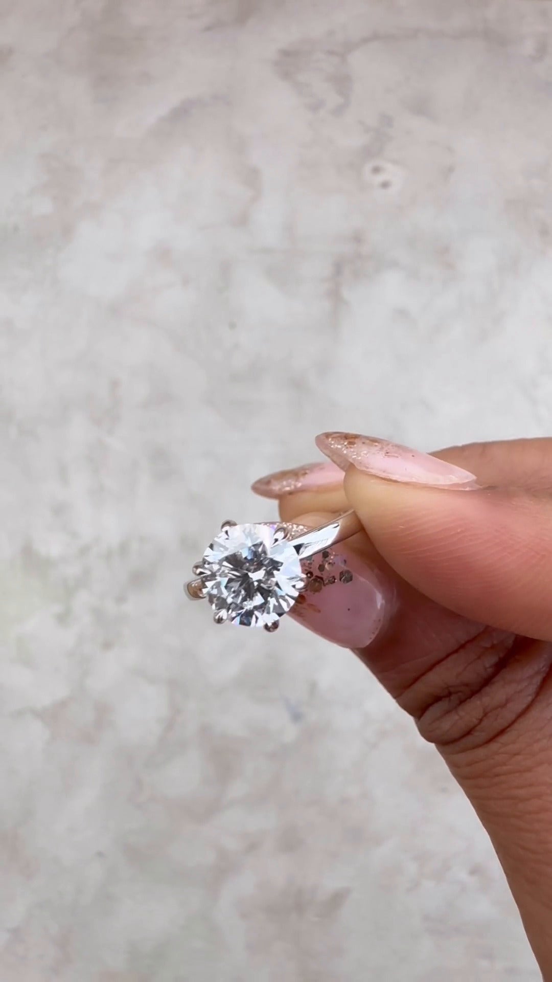 Magda Round Solitaire Moissanite Engagement Ring
