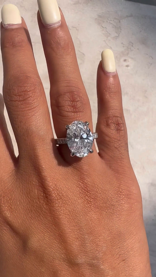 Marigold Oval Hidden Halo Moissanite Engagement Ring