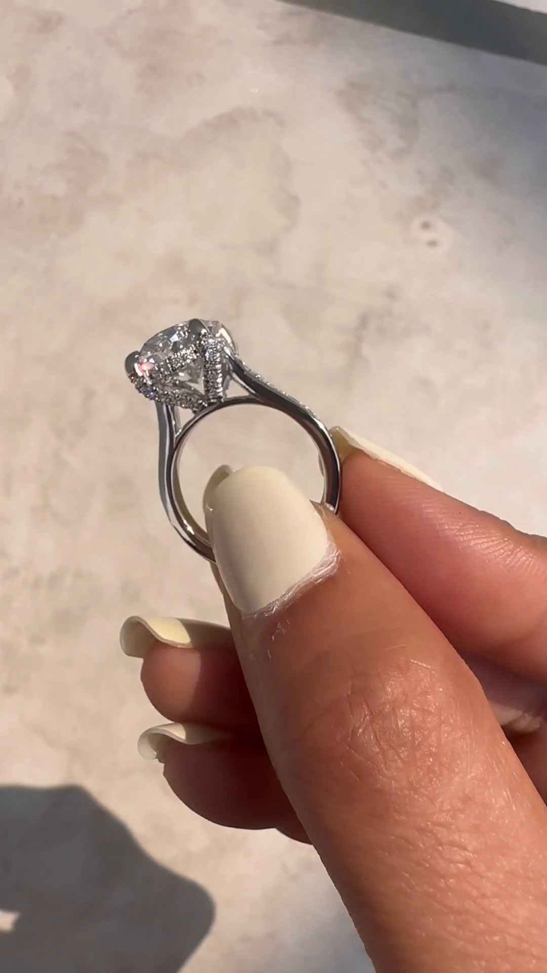 Marigold Oval Hidden Halo Moissanite Engagement Ring
