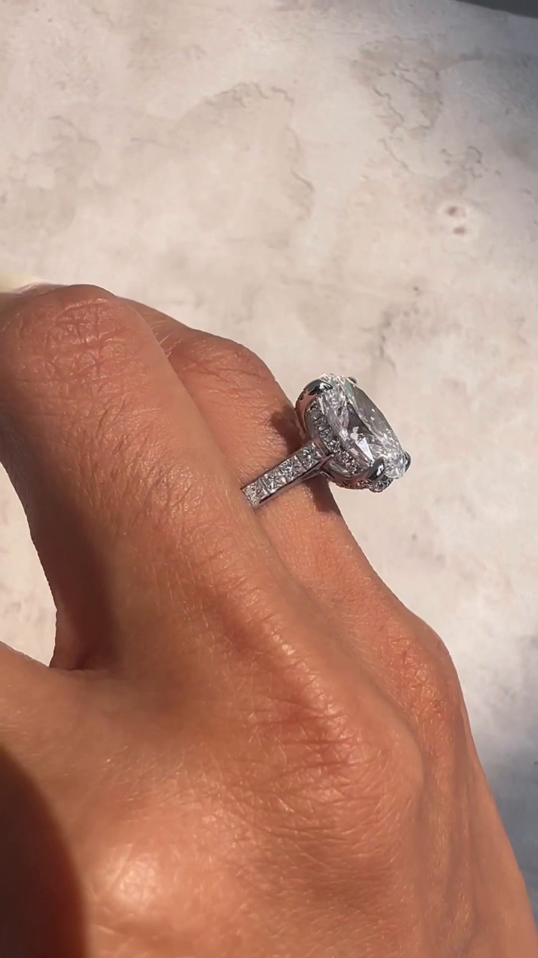 Marigold Oval Hidden Halo Moissanite Engagement Ring