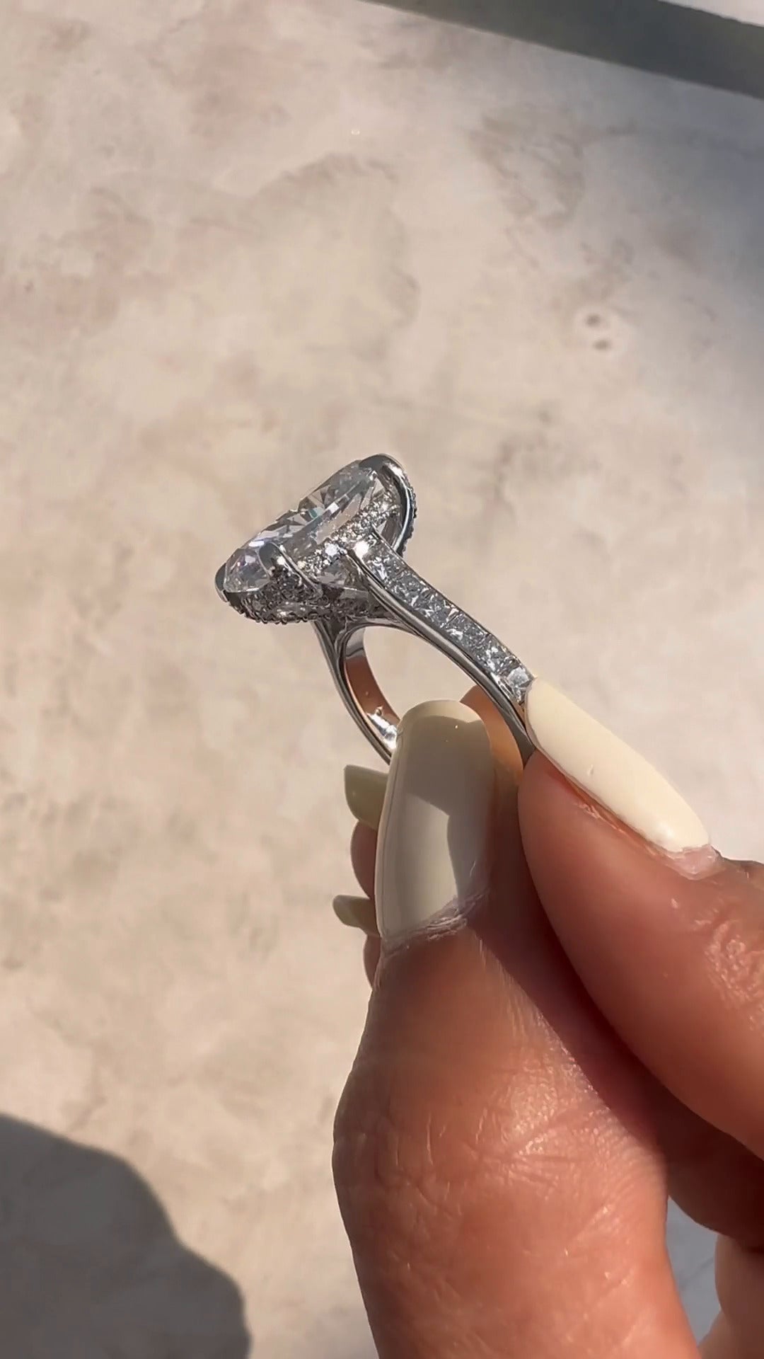 Marigold Oval Hidden Halo Moissanite Engagement Ring