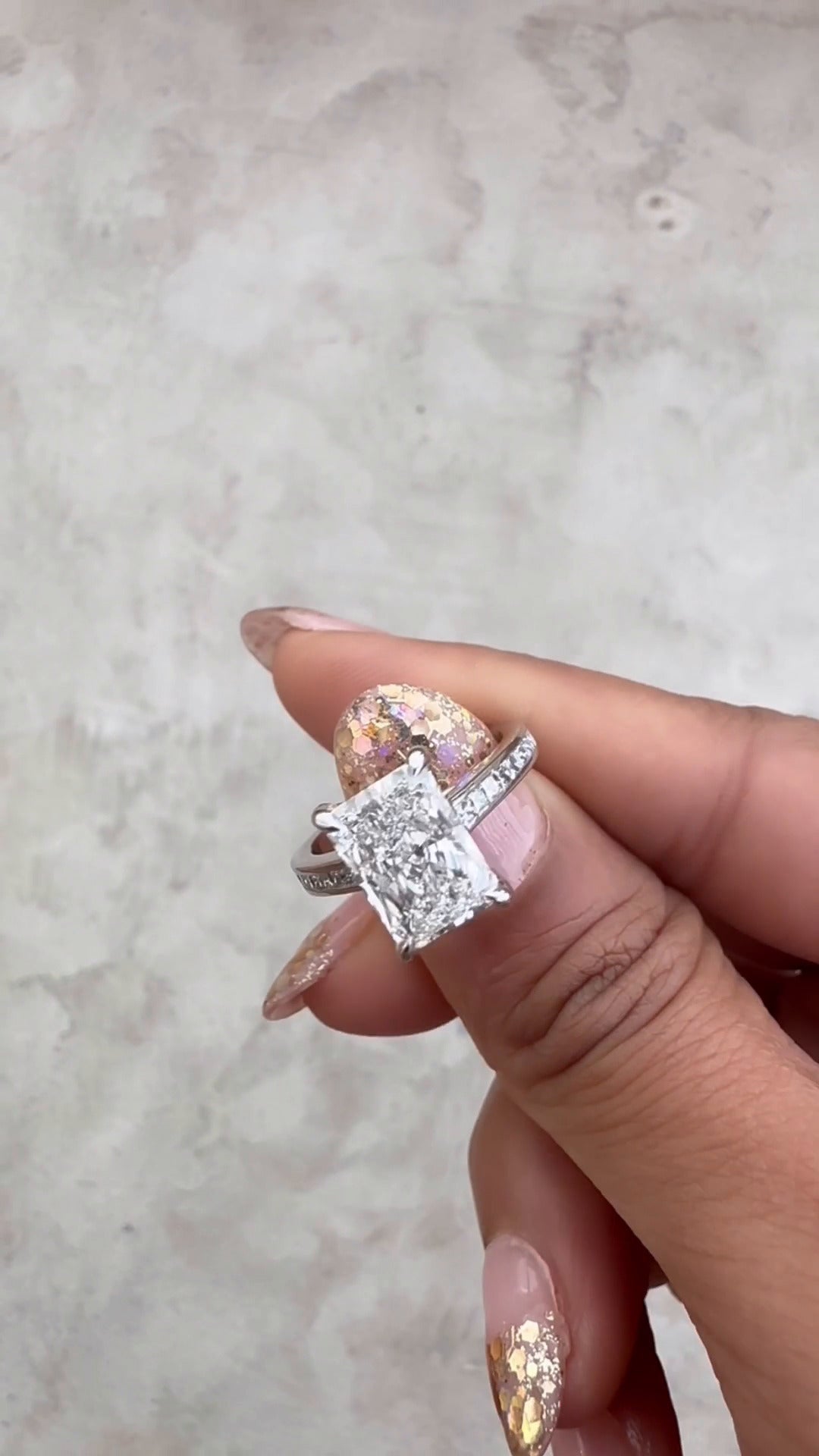 Marigold Radiant Hidden Halo Moissanite Engagement Ring