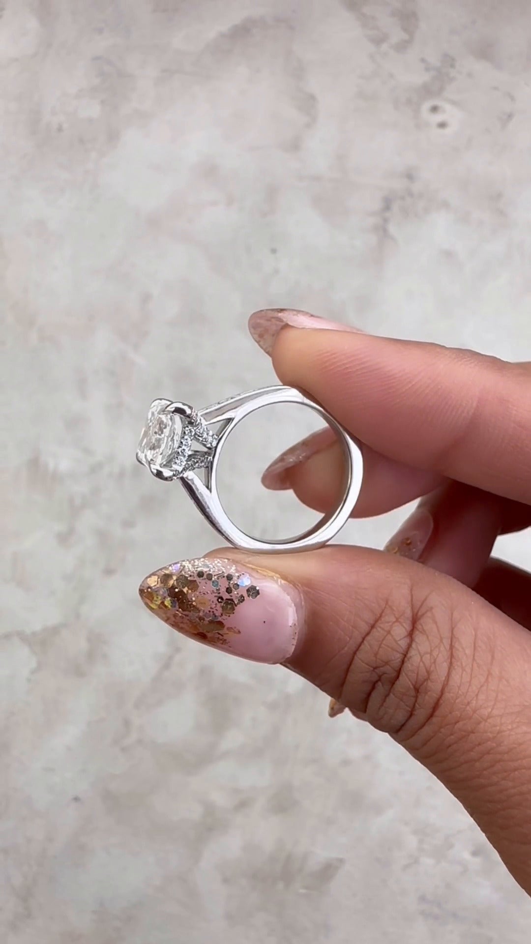 Marigold Radiant Hidden Halo Moissanite Engagement Ring