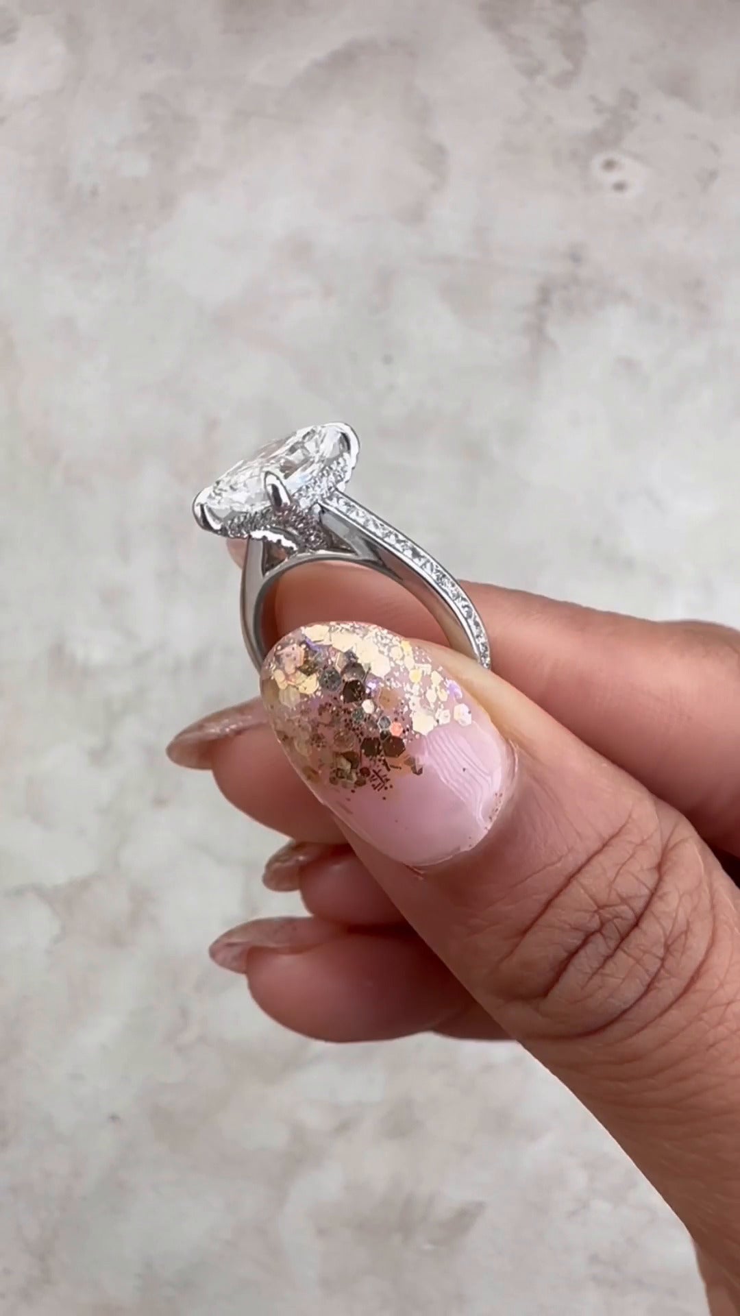 Marigold Radiant Hidden Halo Moissanite Engagement Ring