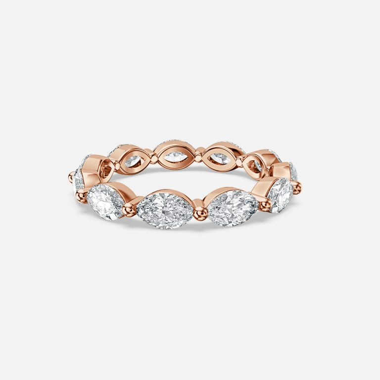 East West Marquise Moissanite Eternity Band