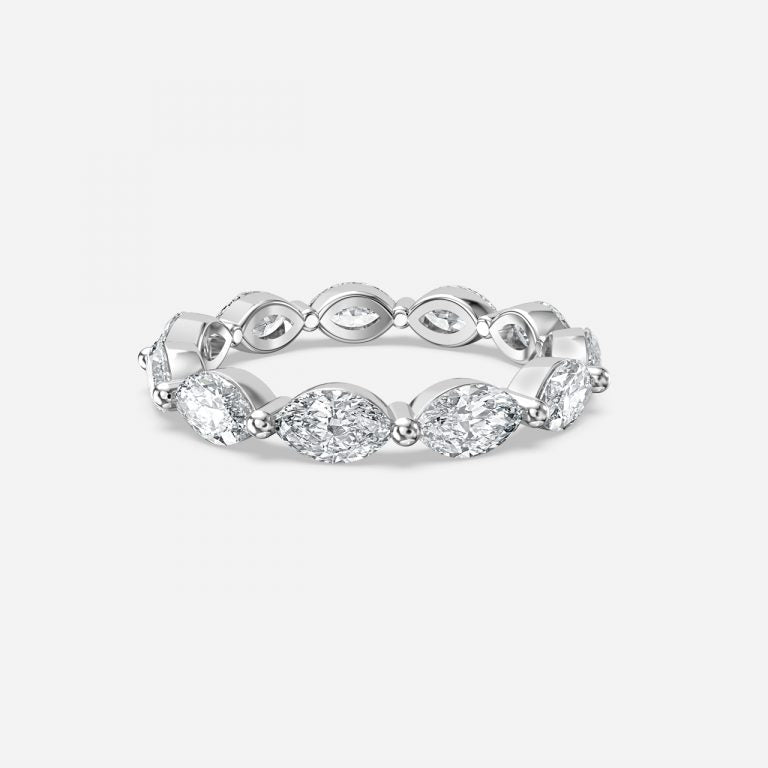 East West Marquise Moissanite Eternity Band