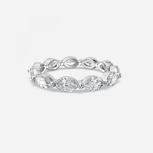 East West Marquise Moissanite Eternity Band