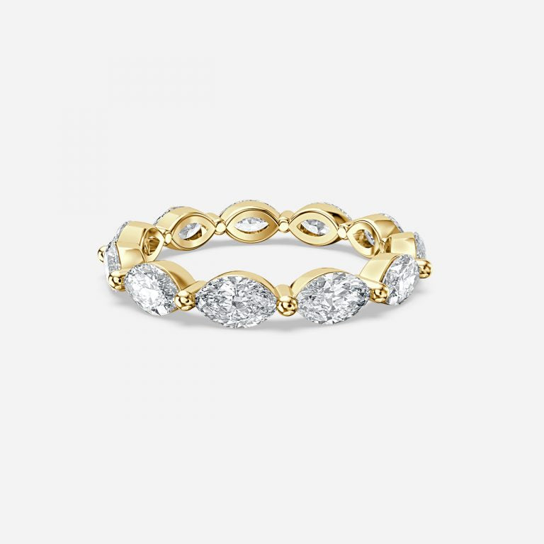 East West Marquise Moissanite Eternity Band