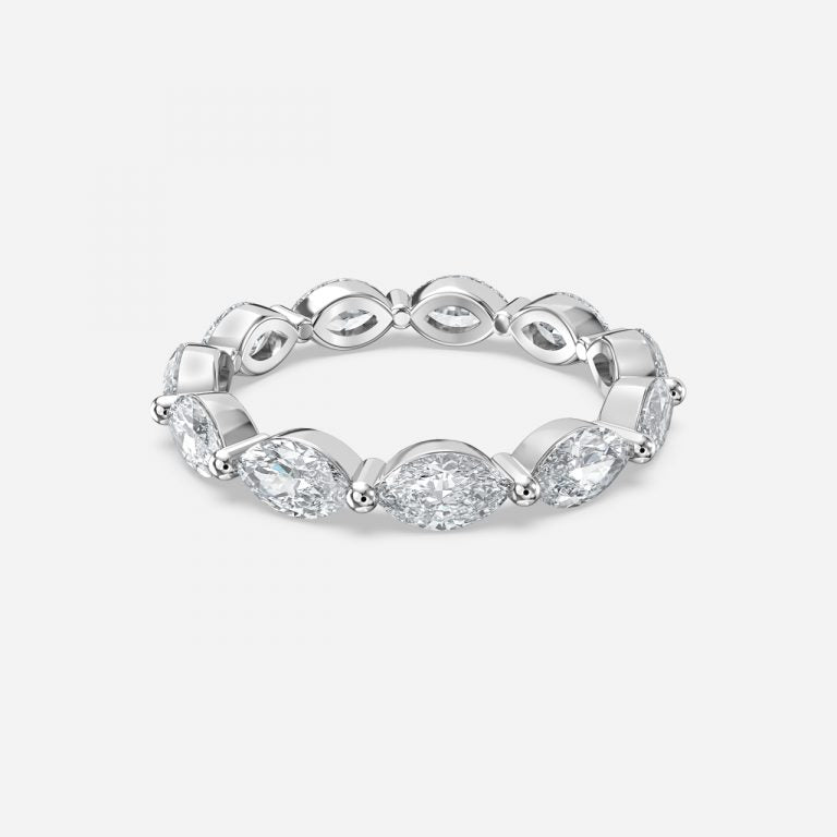 East West Marquise Moissanite Eternity Band