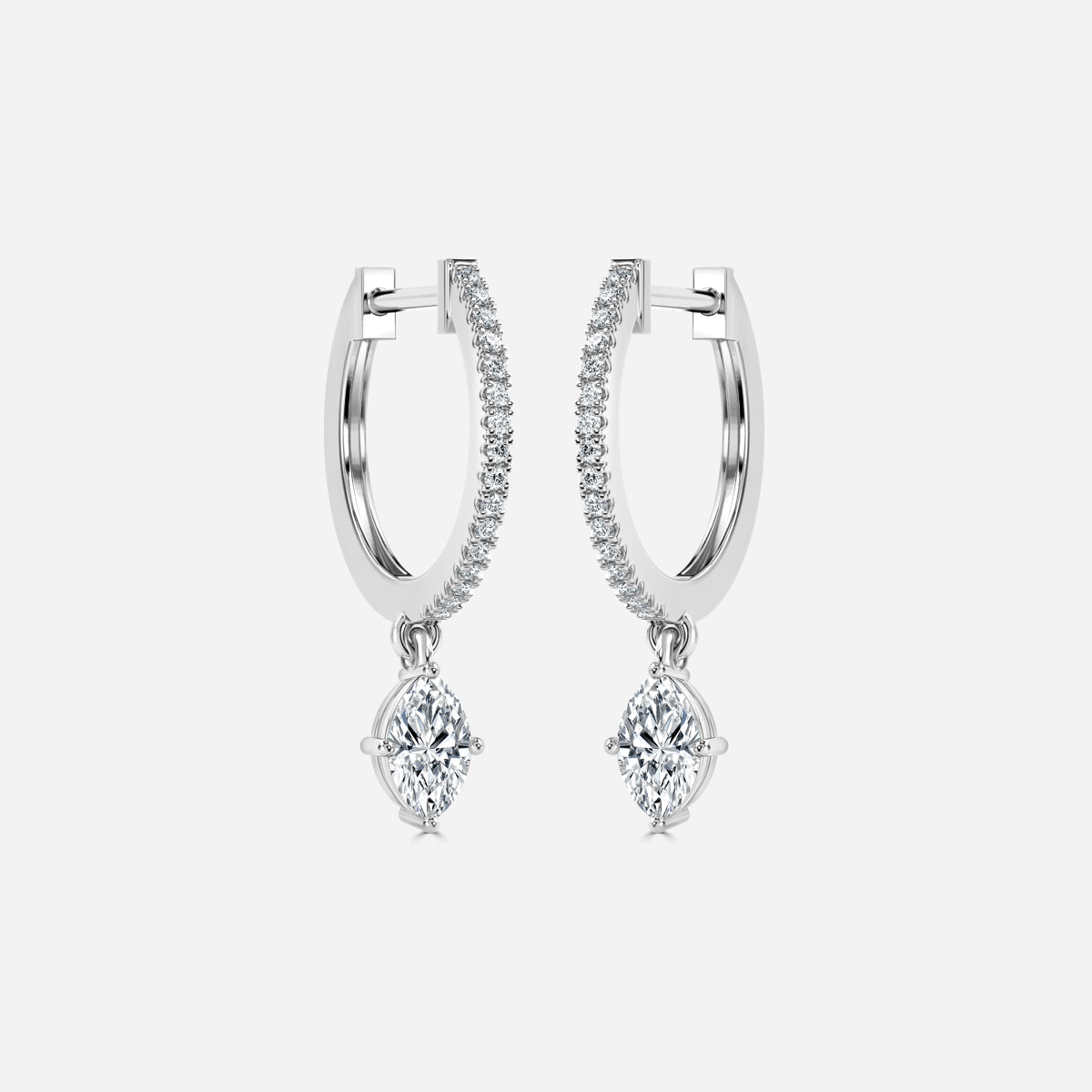 Sia Marquise Moissanite Hoop Earrings