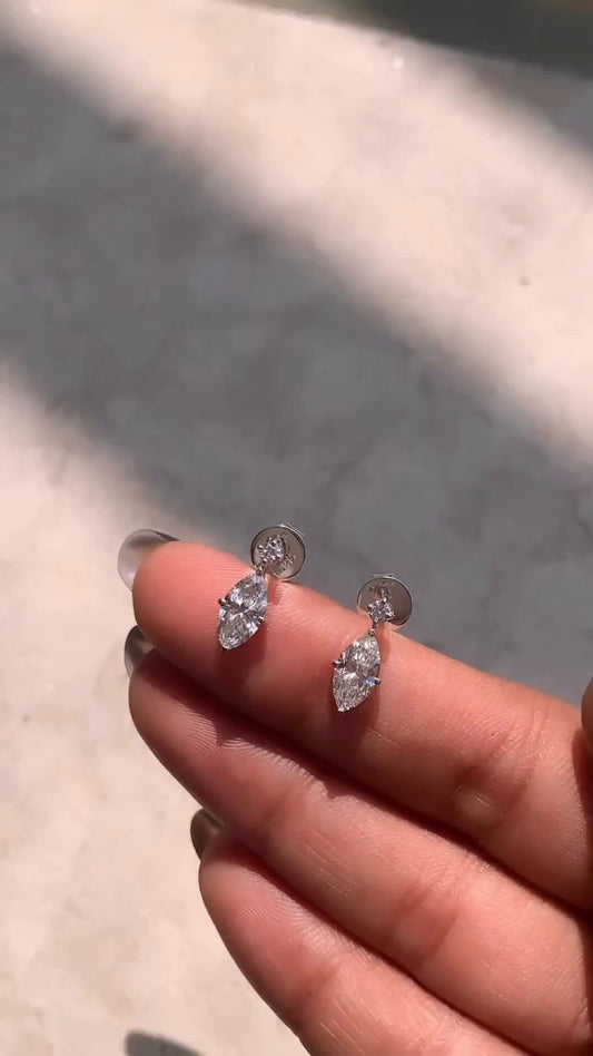 Marquise Moissanite Drops Earrings