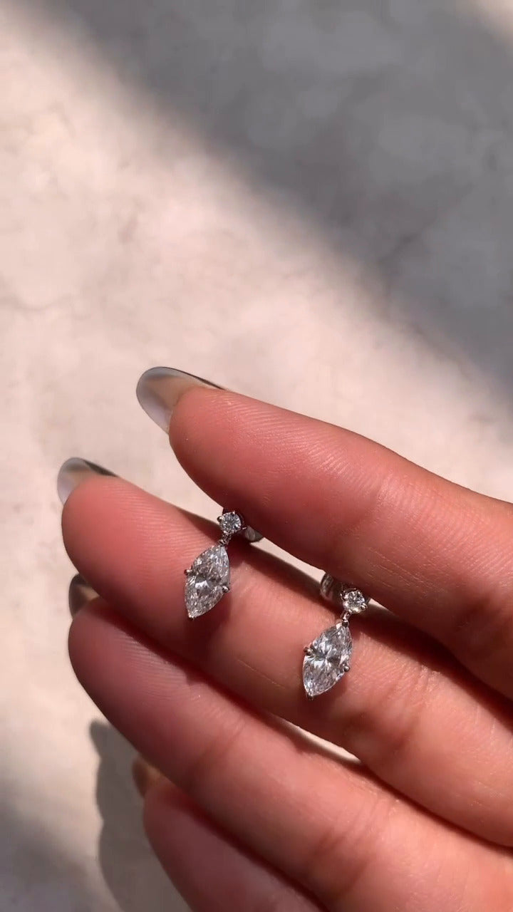 Marquise Moissanite Drops Earrings