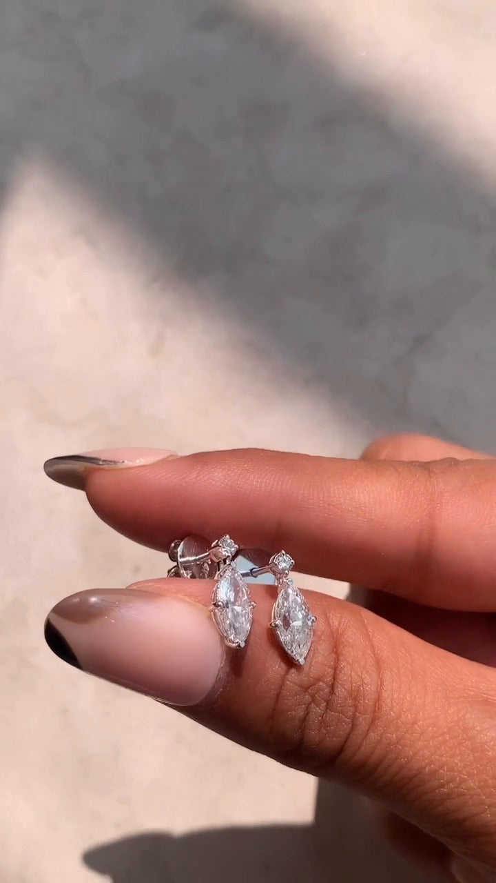Marquise Moissanite Drops Earrings