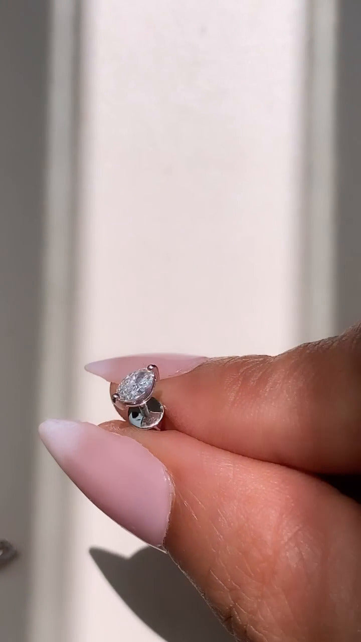 Marquise Moissanite Stud Earrings