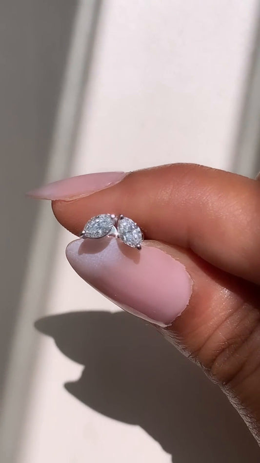Marquise Moissanite Stud Earrings