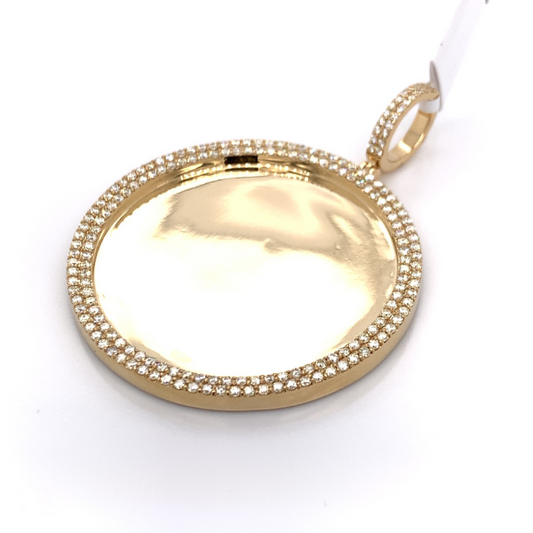 2.50 CT Moissanite Iced Out Memory 2-Layer Pendant