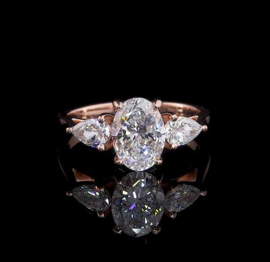 Three Stone Moissanite Engagement Ring
