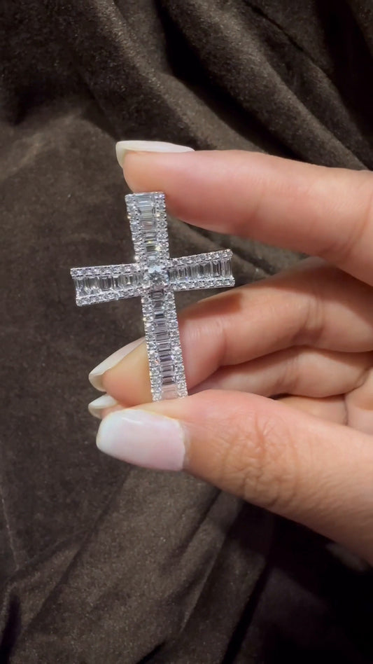 Moissanite Cross Pendant