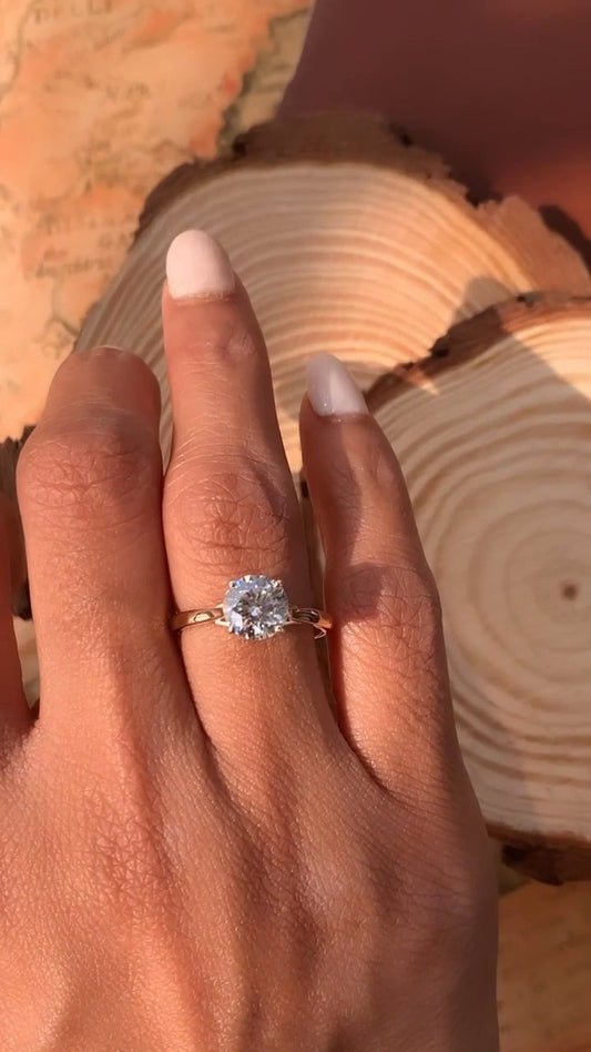 Lavinia Round Solitaire Moissanite Engagement Ring